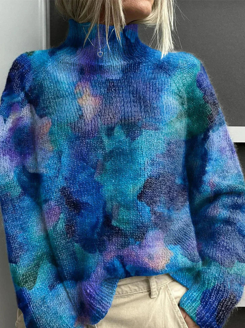 Harlow | High-Neck Sweater with Artistic Design