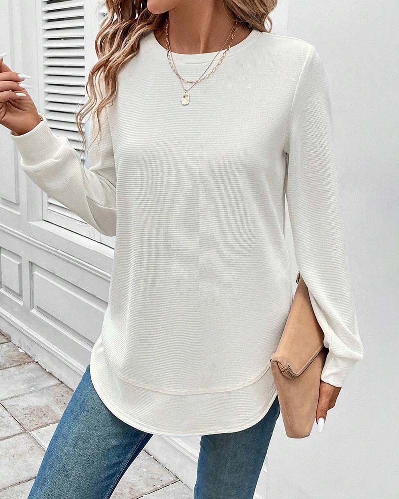 Mila | Timeless Long-Sleeve Crew Neck Top