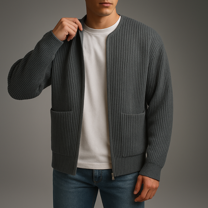 Owen™ Knitted Zip-Up Cardigan