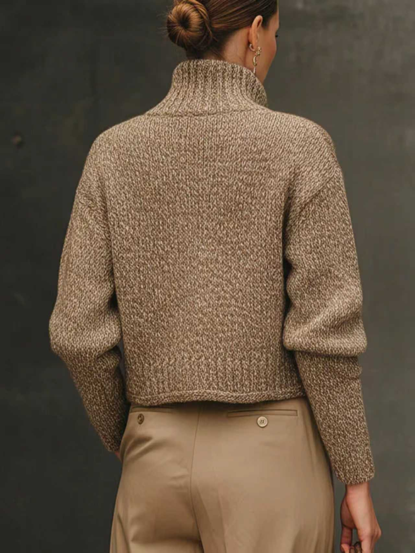 Elise | Cozy High-Neck Knit Jacket with Soft Buttons