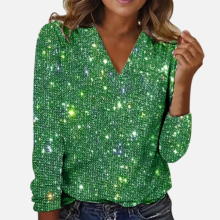 Elise | Chic V-Neck Sparkling Blouse