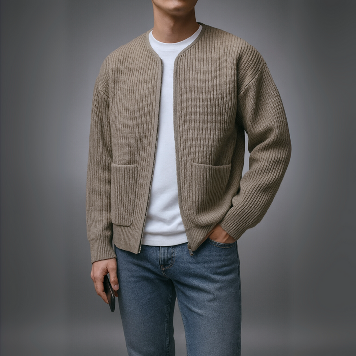 Owen™ Knitted Zip-Up Cardigan