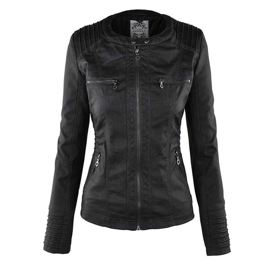 Elena | Classic Leather-Style Jacket with Timeless Elegance