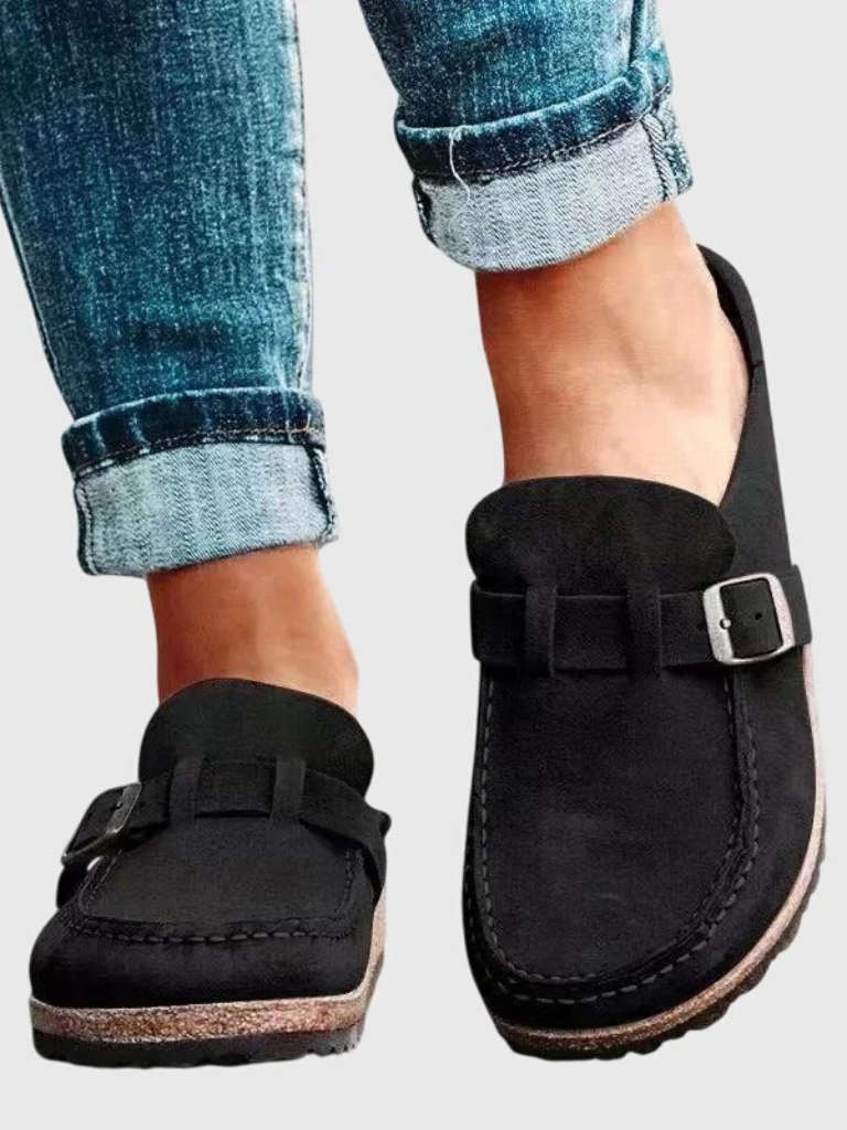 Lorie | Everyday Suede Buckle Mule