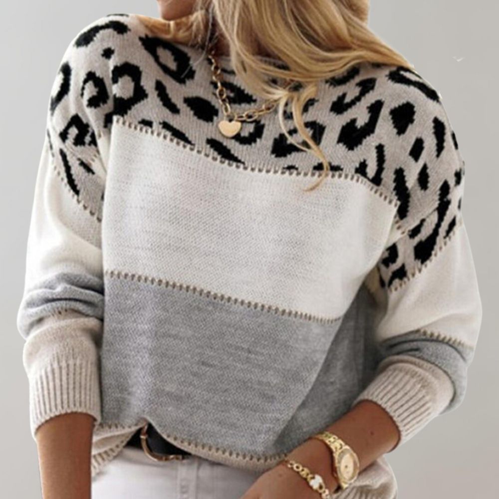 Charlene | Chic Leopard Print Knit Sweater