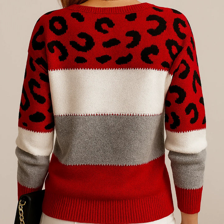 Charlene | Chic Leopard Print Knit Sweater