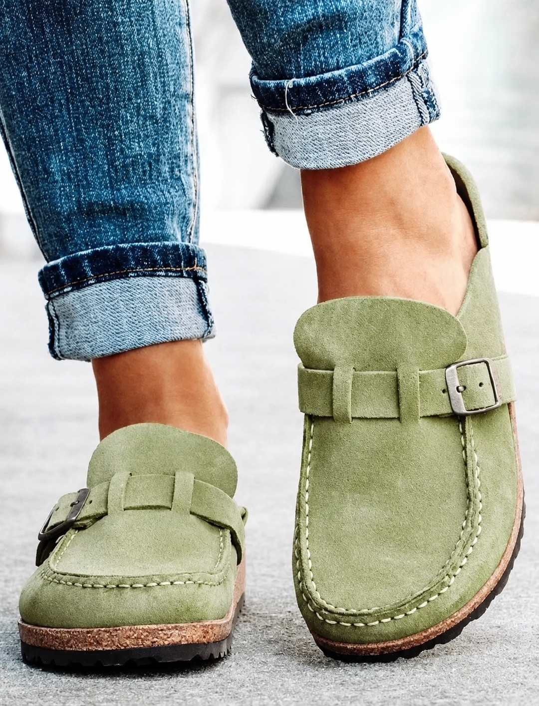Lorie | Everyday Suede Buckle Mule