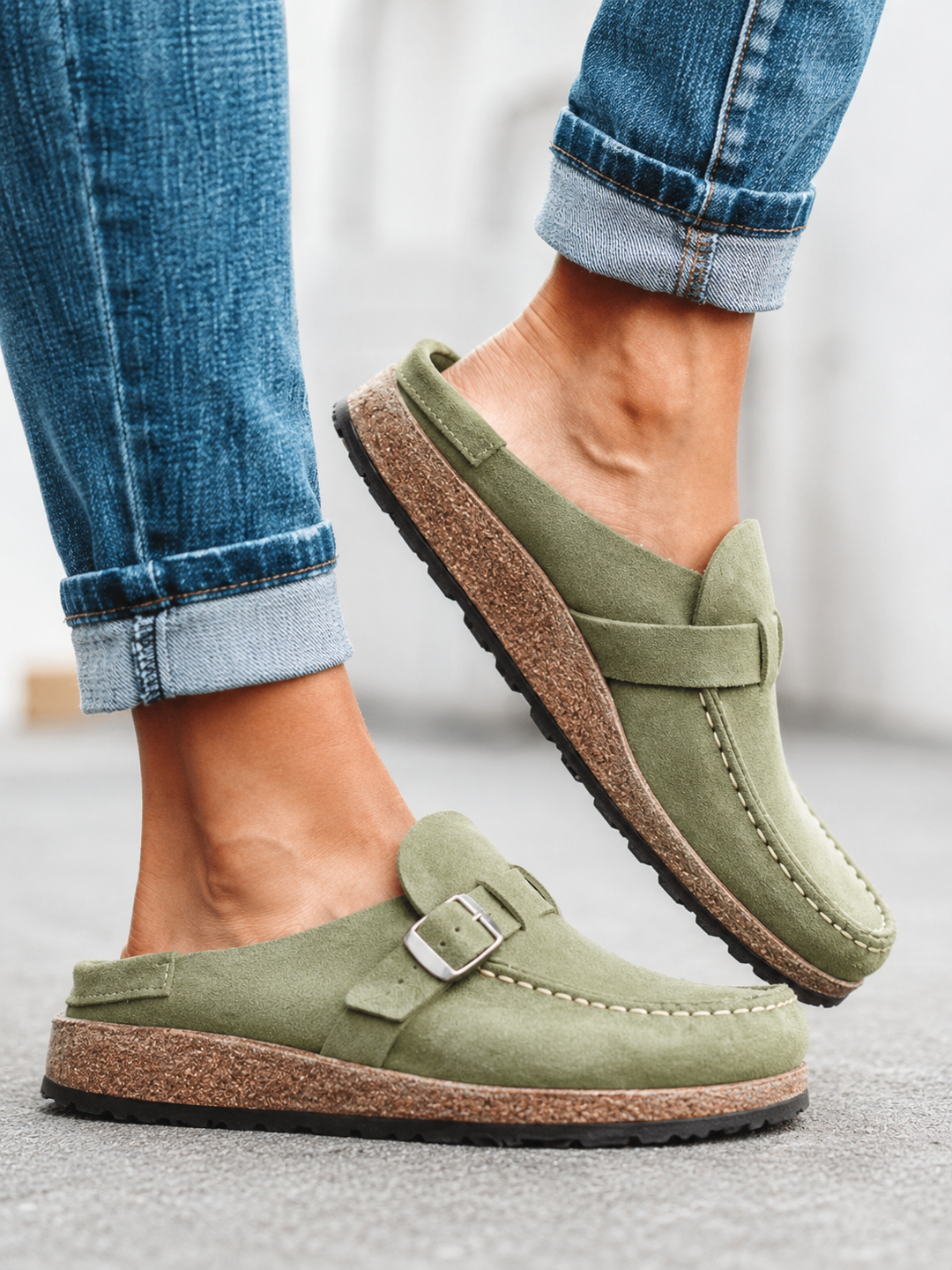 Lorie | Everyday Suede Buckle Mule