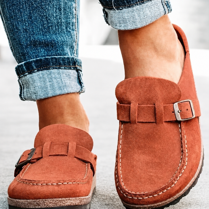 Lorie | Everyday Suede Buckle Mule