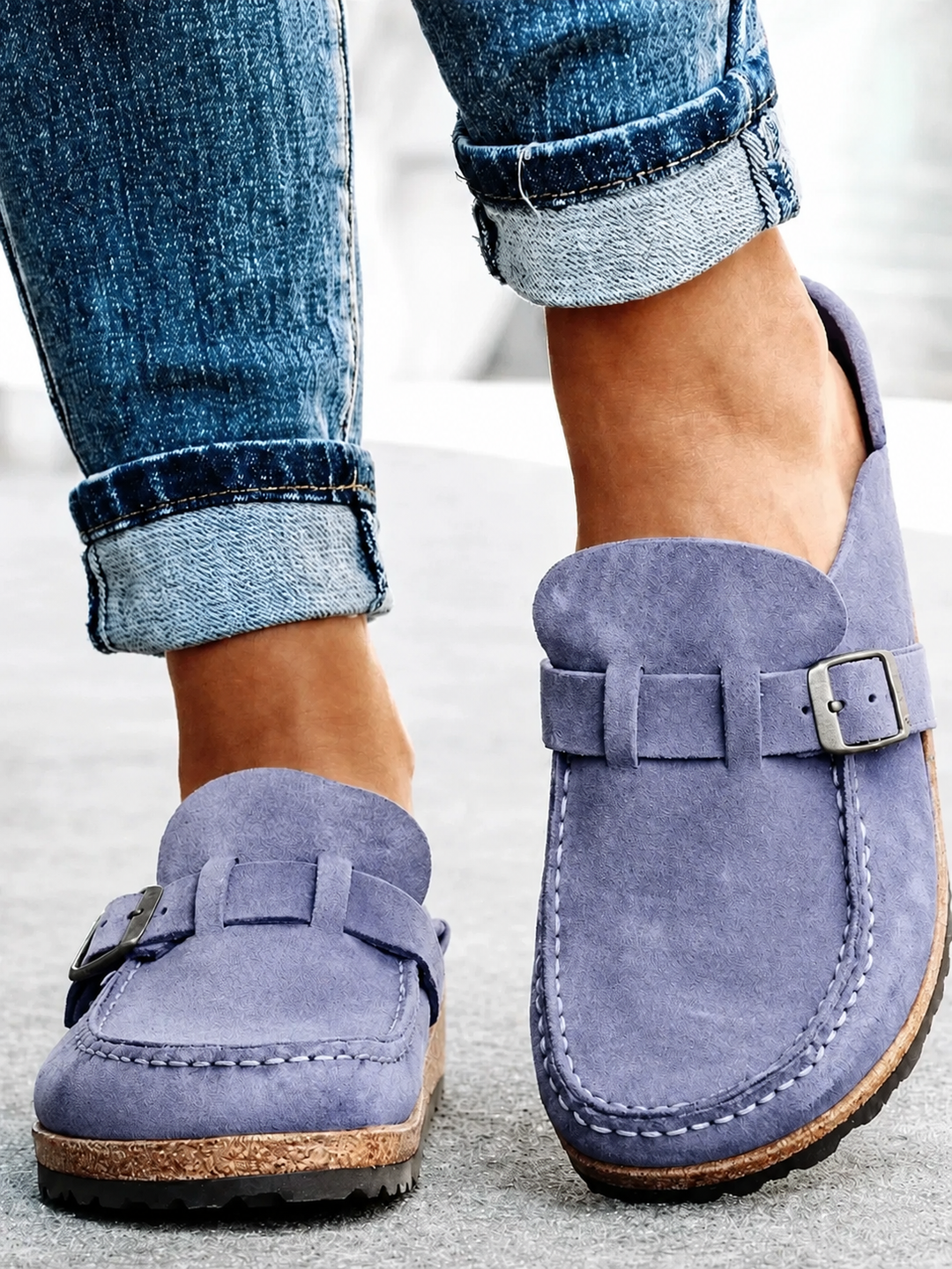 Lorie | Everyday Suede Buckle Mule