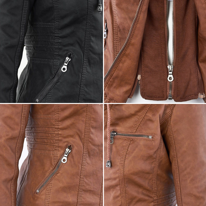 Elena | Classic Leather-Style Jacket with Timeless Elegance