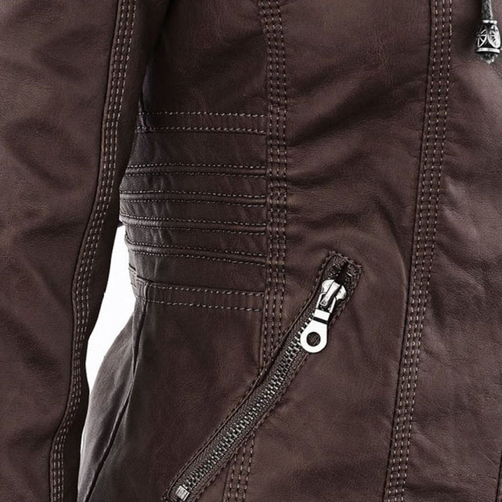 Elena | Classic Leather-Style Jacket with Timeless Elegance
