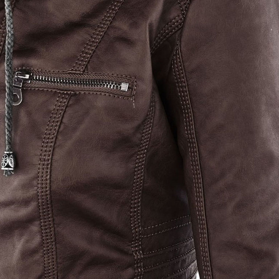 Elena | Classic Leather-Style Jacket with Timeless Elegance