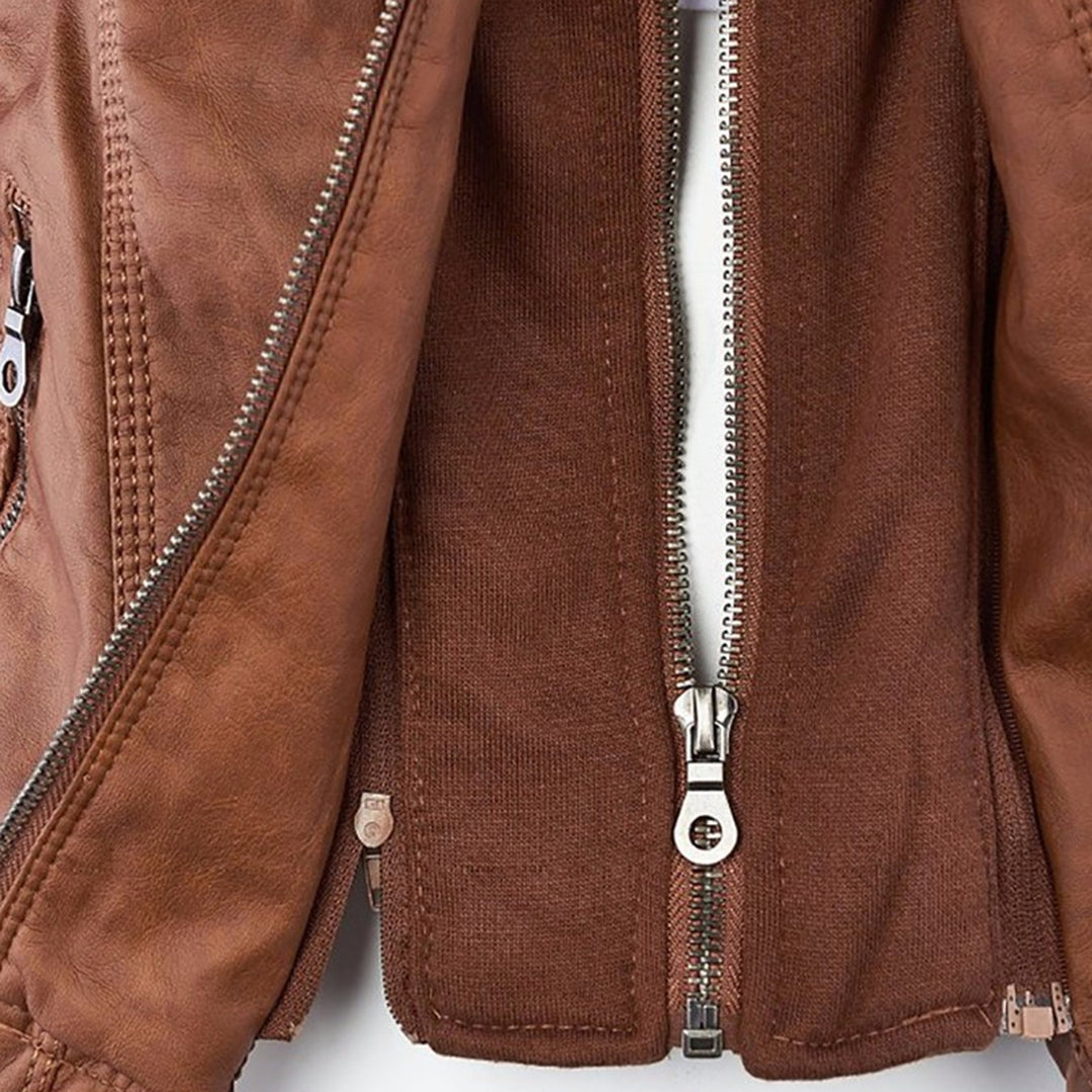 Elena | Classic Leather-Style Jacket with Timeless Elegance
