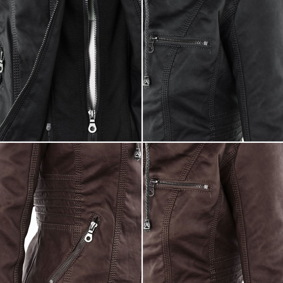 Elena | Classic Leather-Style Jacket with Timeless Elegance
