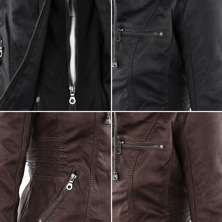 Elena | Classic Leather-Style Jacket with Timeless Elegance