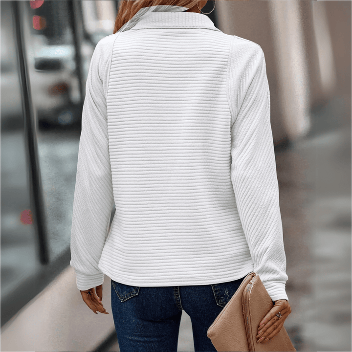 Hannah | Elegant Zip-Collar Pullover