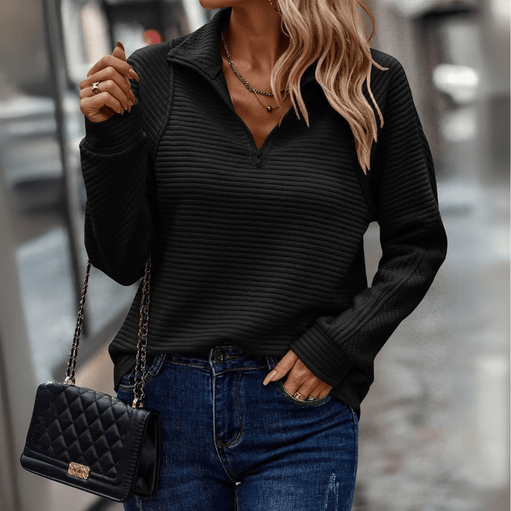 Hannah | Elegant Zip-Collar Pullover