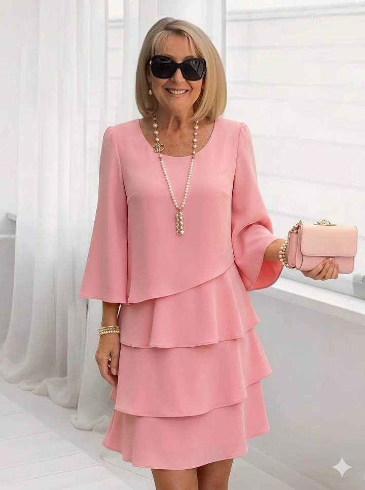 Catherine | Elegant Comfort Ruffle Dress