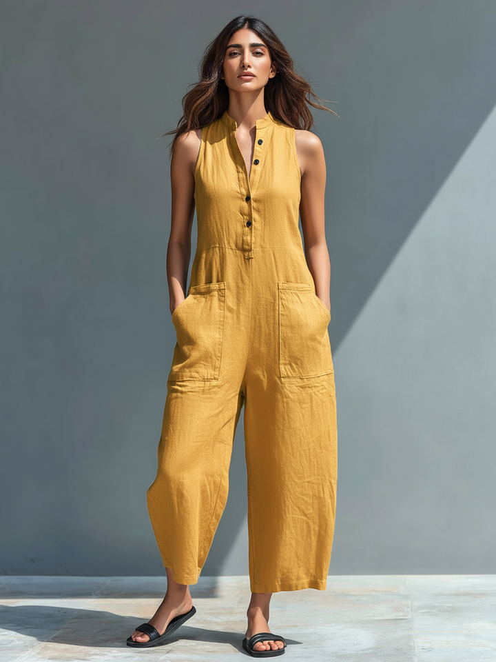 Linda | Sleeveless Linen Jumpsuit