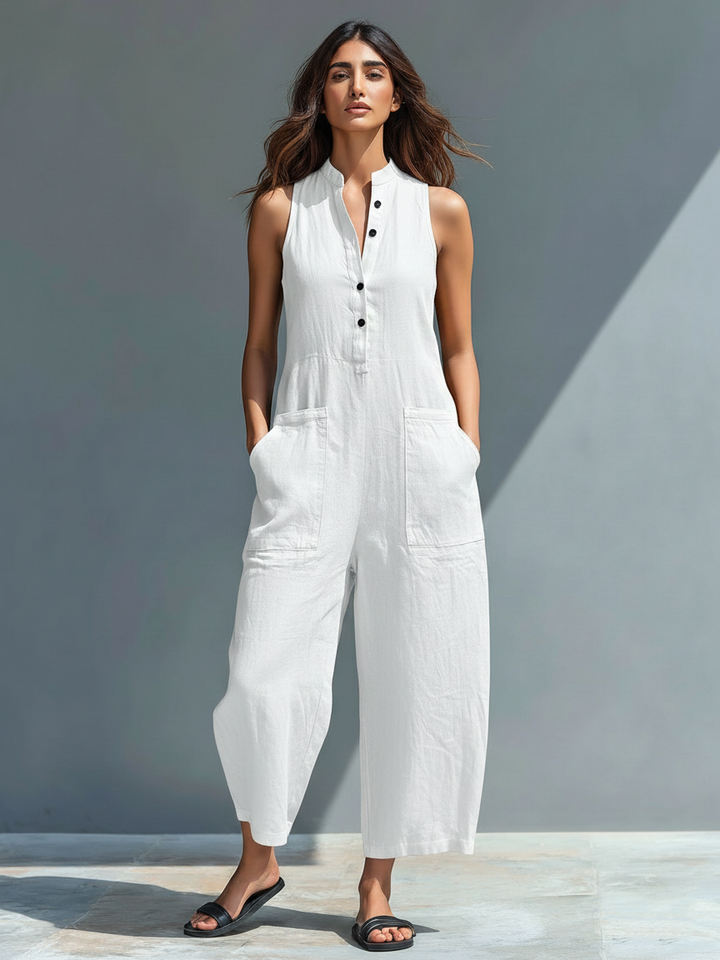 Linda | Sleeveless Linen Jumpsuit