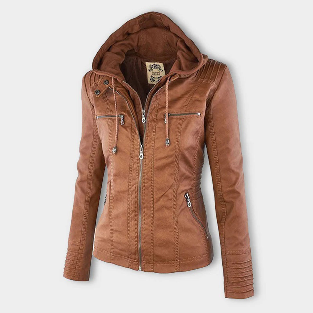Elena | Classic Leather-Style Jacket with Timeless Elegance