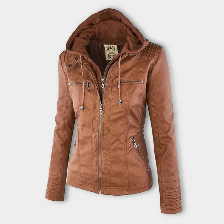 Elena | Classic Leather-Style Jacket with Timeless Elegance