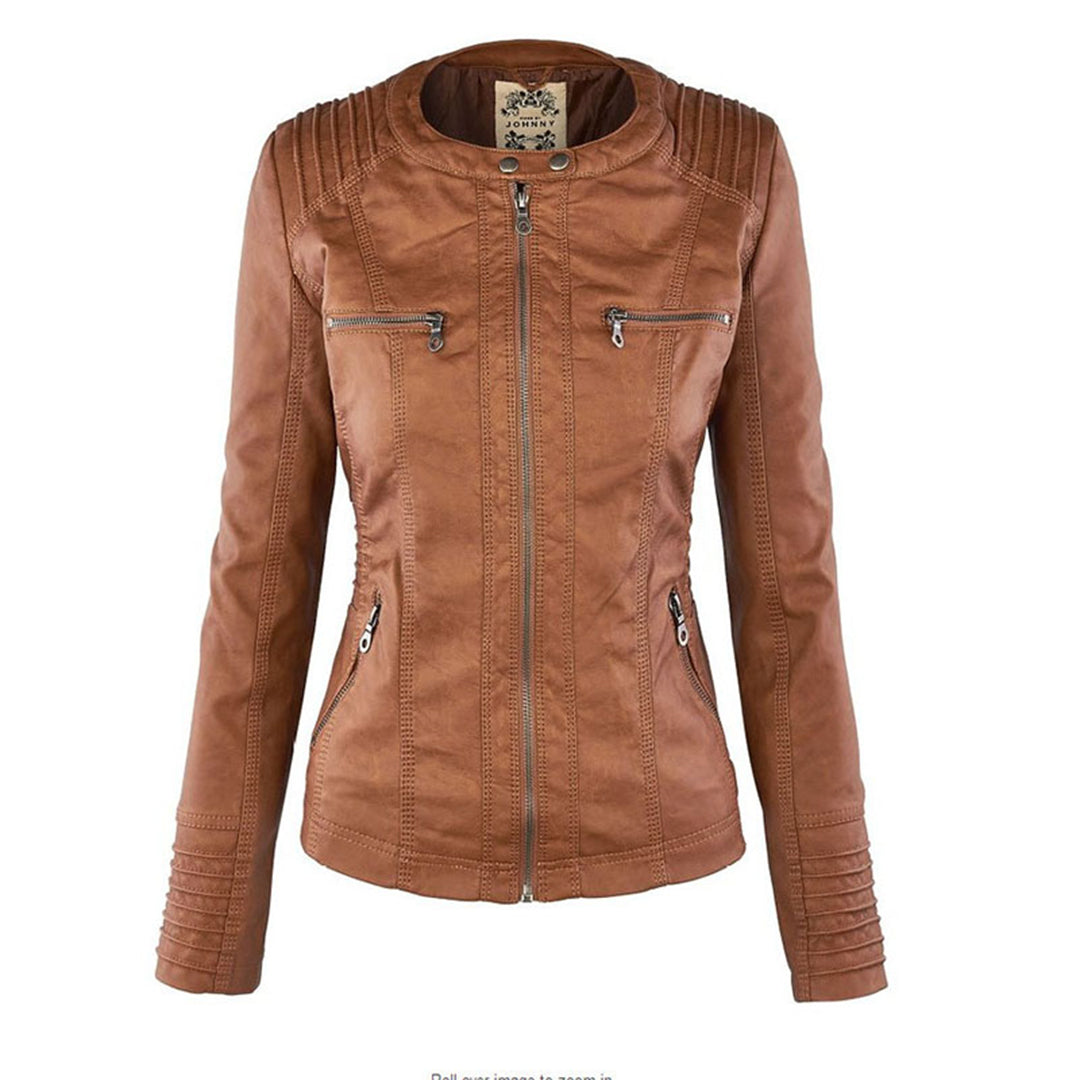 Elena | Classic Leather-Style Jacket with Timeless Elegance