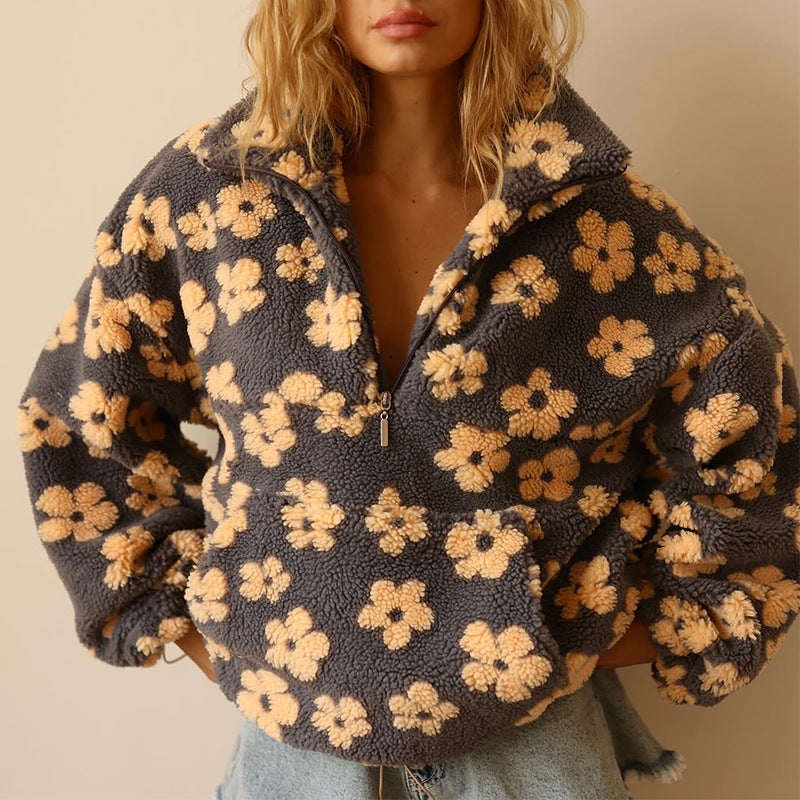Daisy | Cozy Floral Fleece Jacket