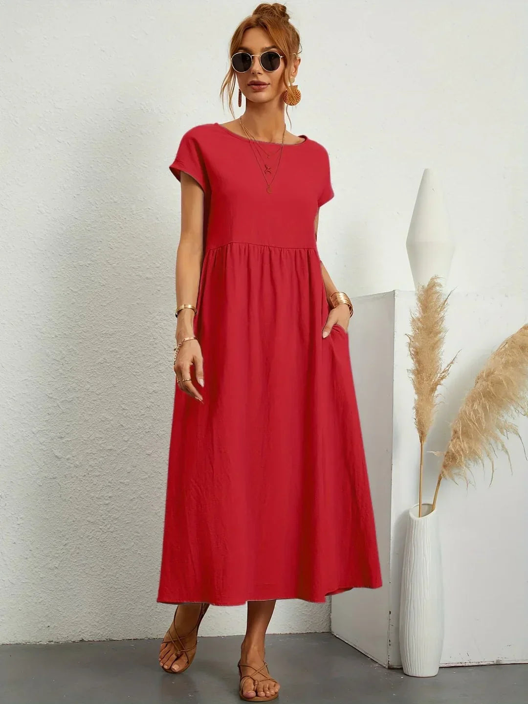 Robin | Light Cotton Dress with Pockets