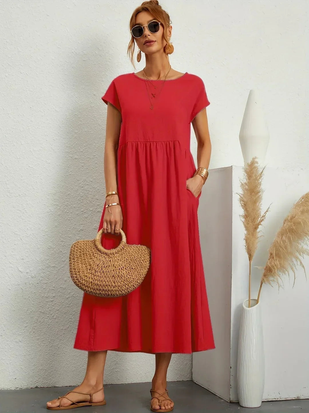 Robin | Light Cotton Dress with Pockets