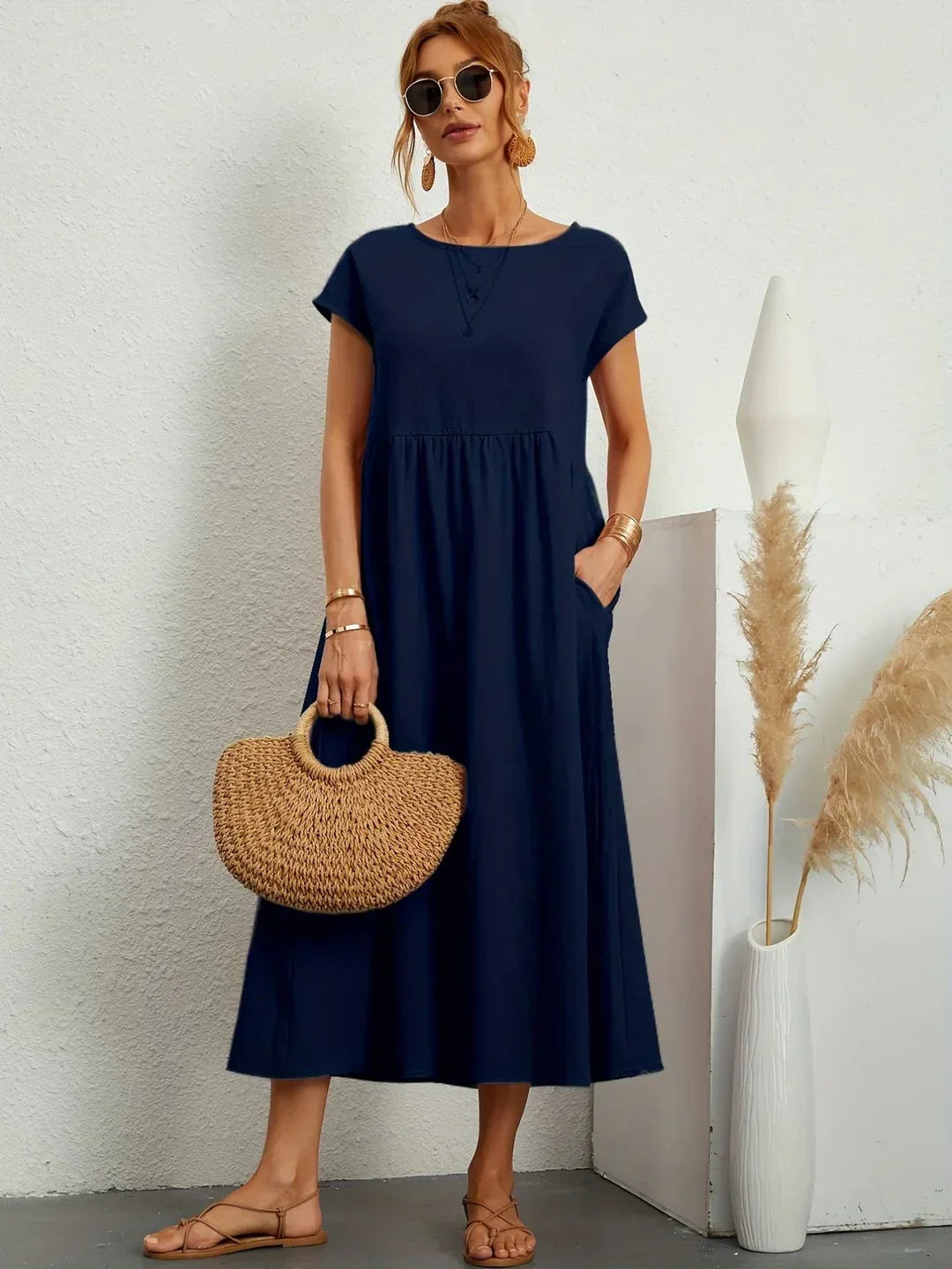 Robin | Light Cotton Dress with Pockets