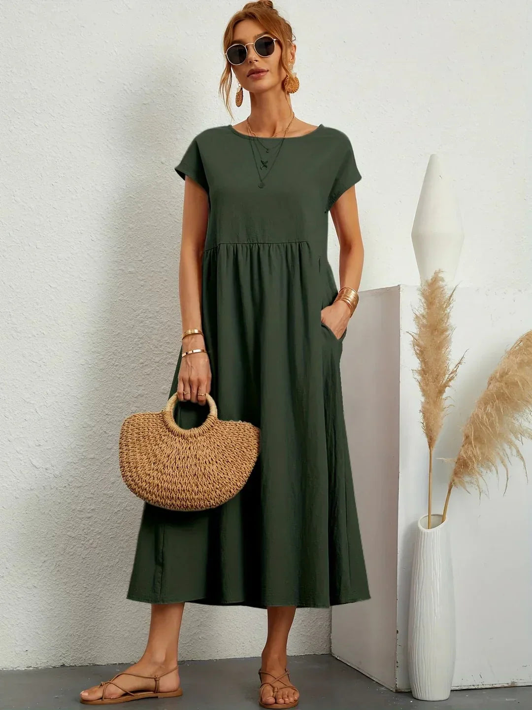Robin | Light Cotton Dress with Pockets