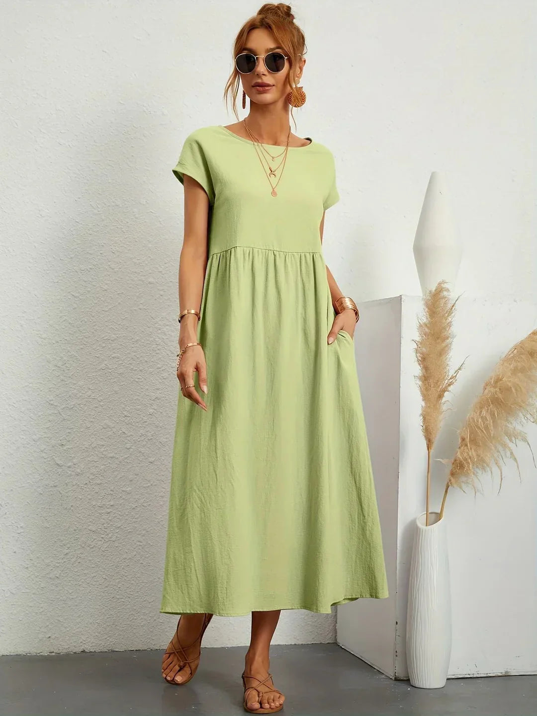 Robin | Light Cotton Dress with Pockets