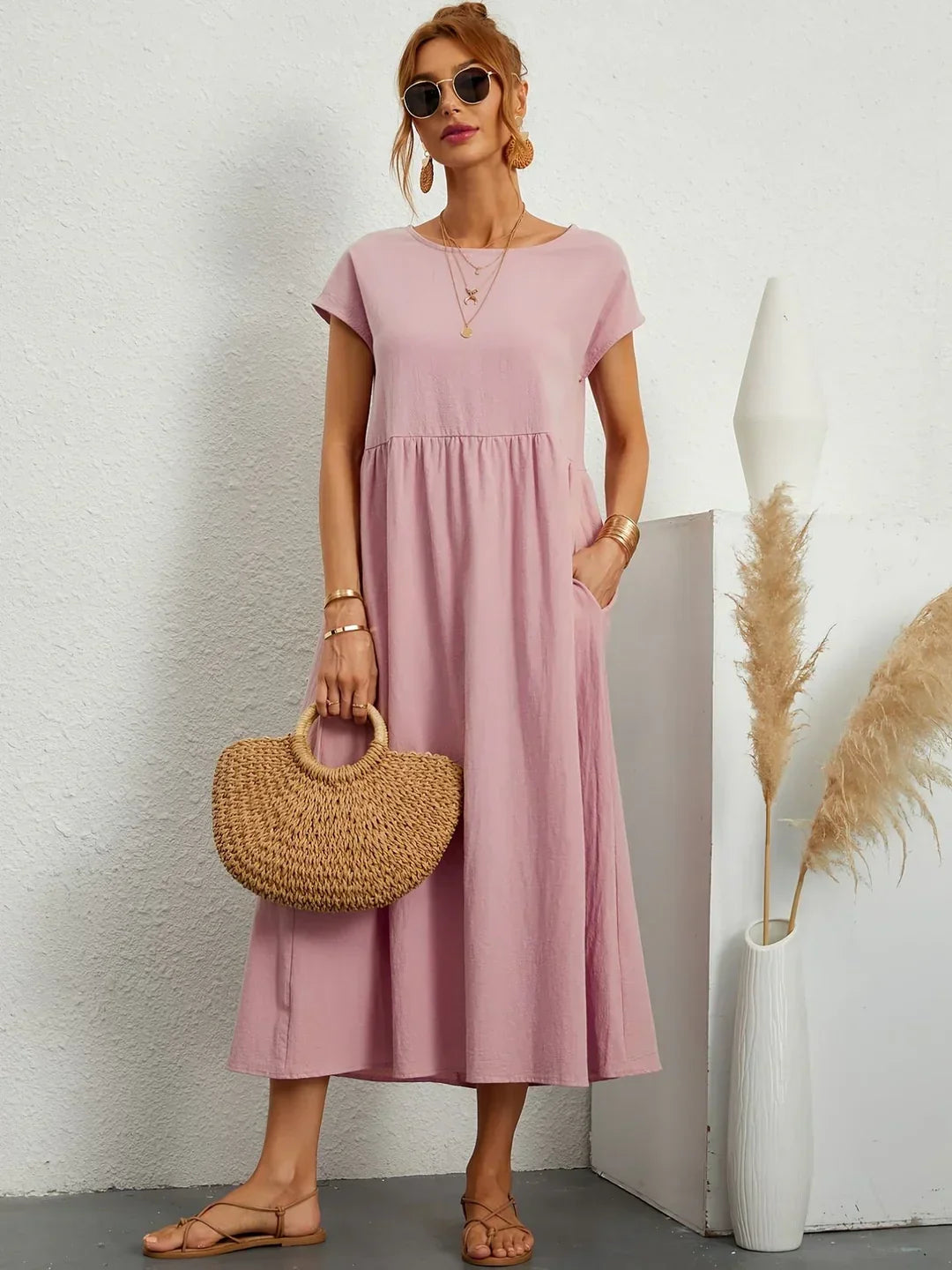 Robin | Light Cotton Dress with Pockets