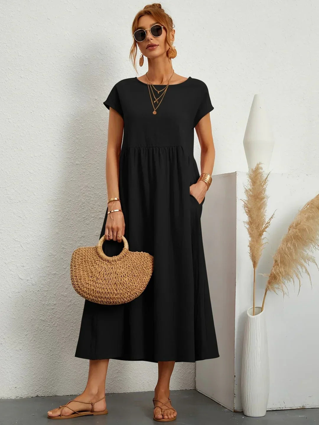 Robin | Light Cotton Dress with Pockets