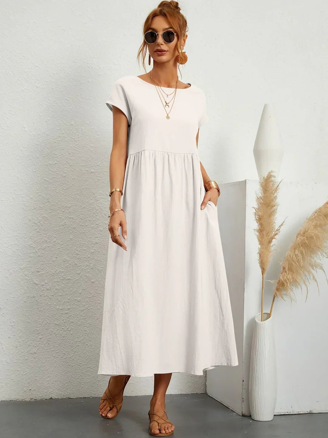 Robin | Light Cotton Dress with Pockets