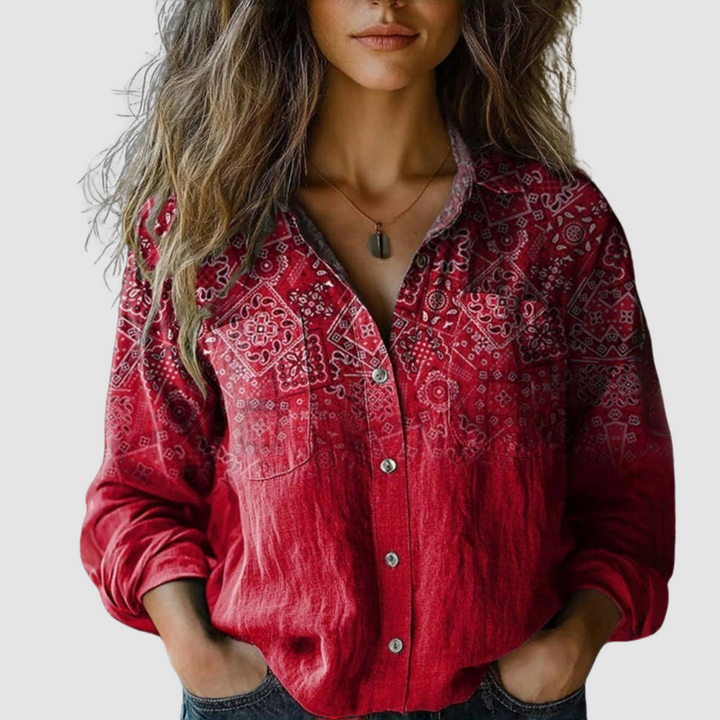 Morena™ Retro Floral Print Blouse