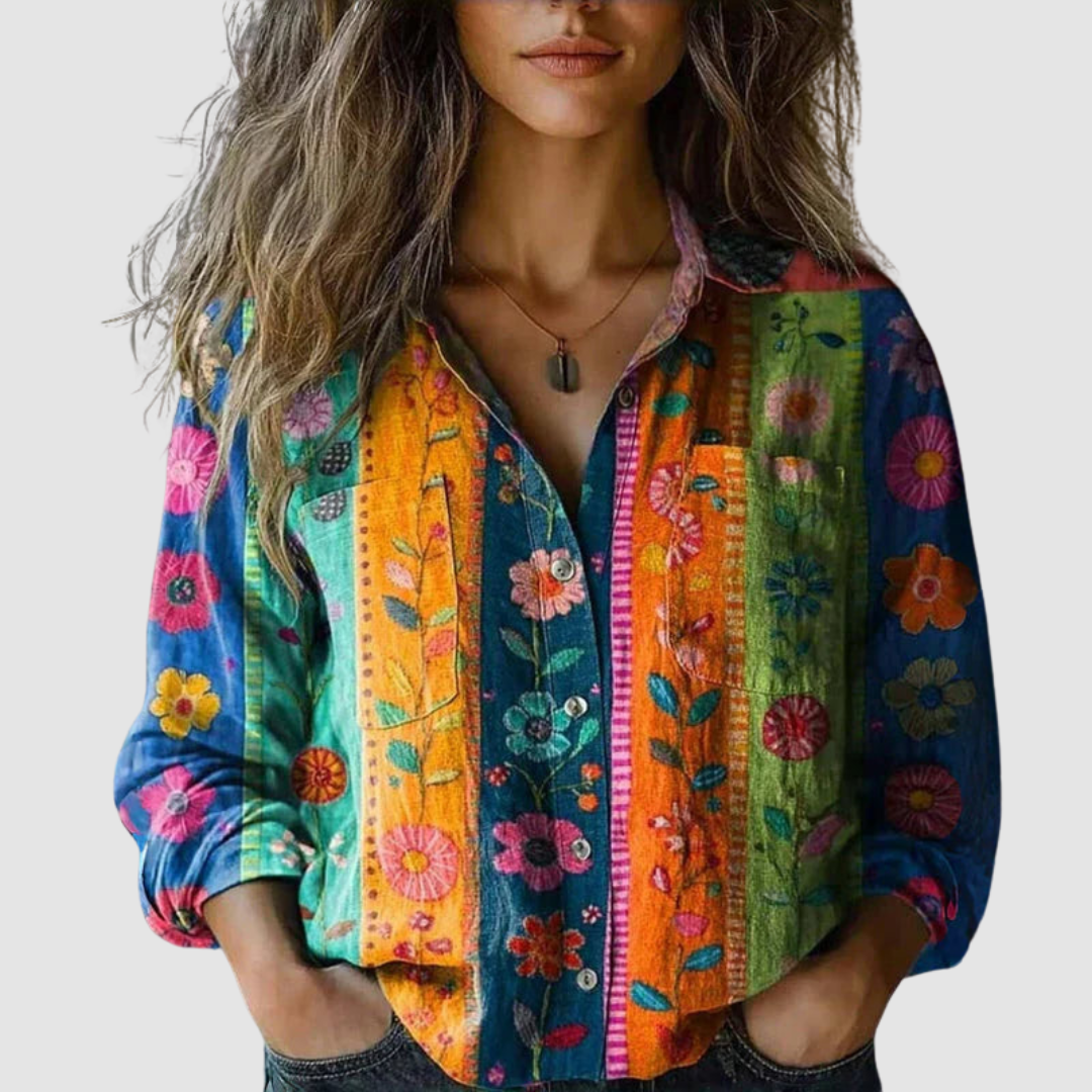 Morena™ Retro Floral Print Blouse