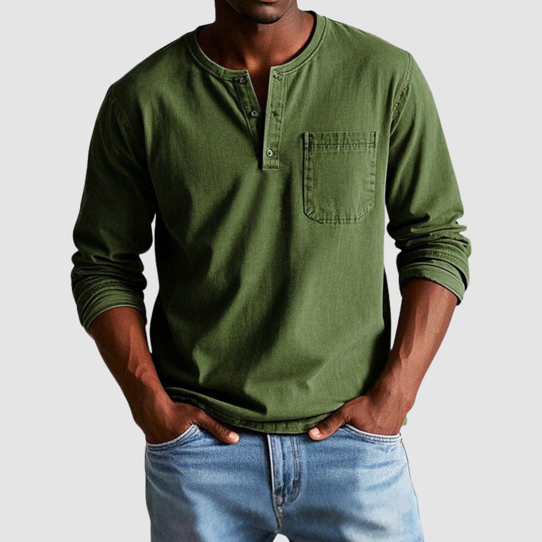 Harrison™ Classic Vintage Henley Top