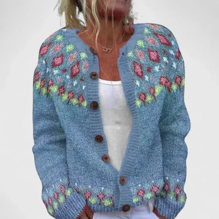 Natalie | Stylish Patterned Button-Up Cardigan