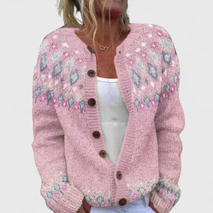 Natalie | Stylish Patterned Button-Up Cardigan