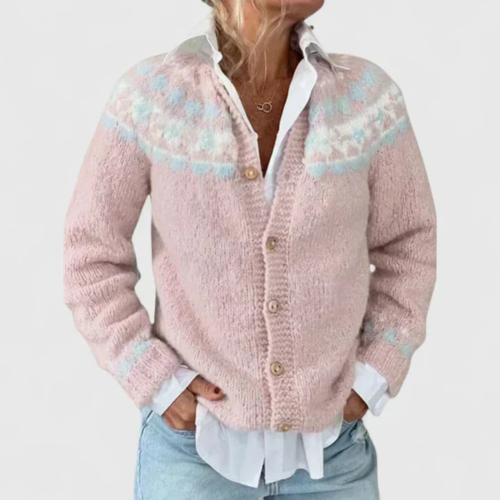 Natalie | Stylish Patterned Button-Up Cardigan
