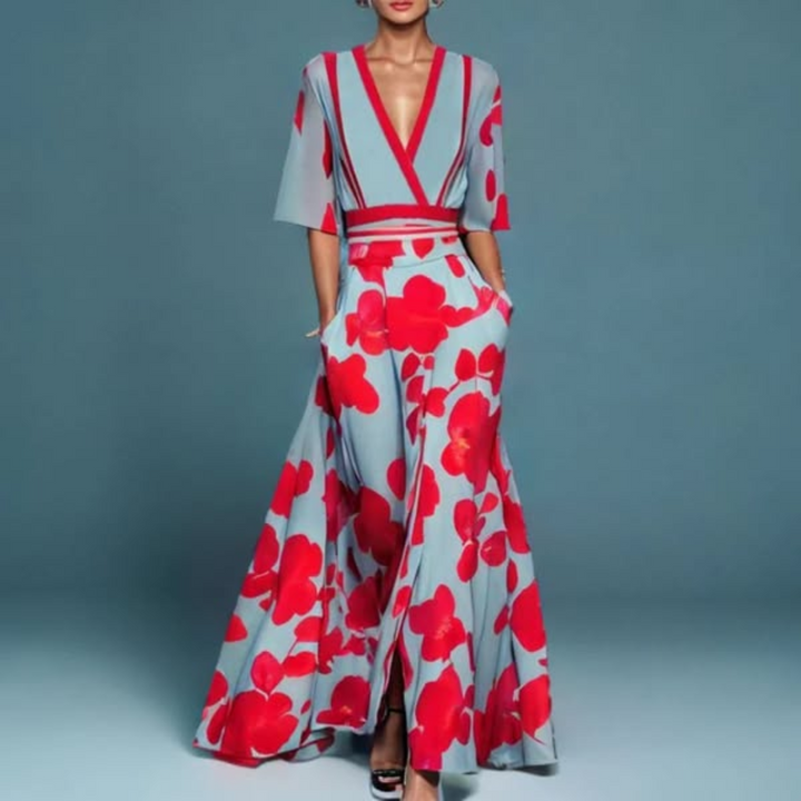 Michelle™ | Elegant Floral Wrap Dress