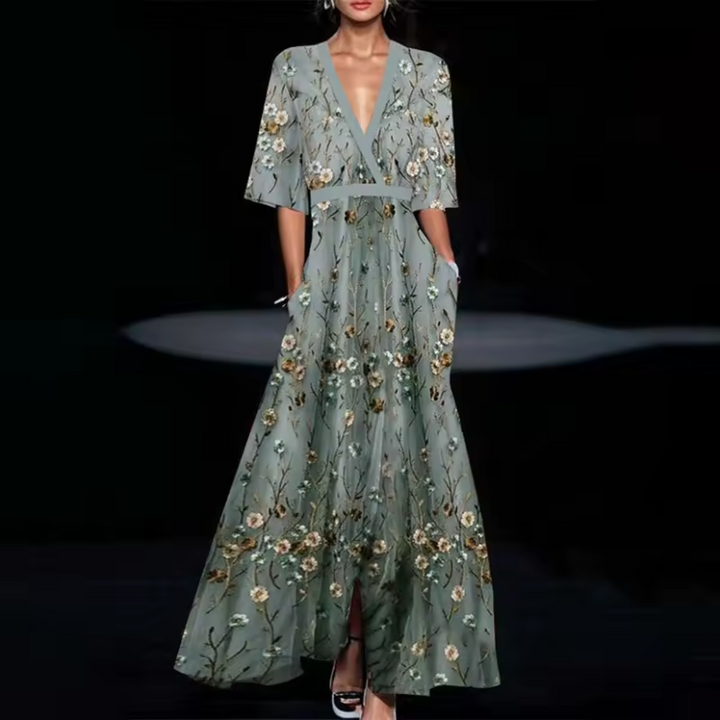 Michelle™ | Elegant Floral Wrap Dress