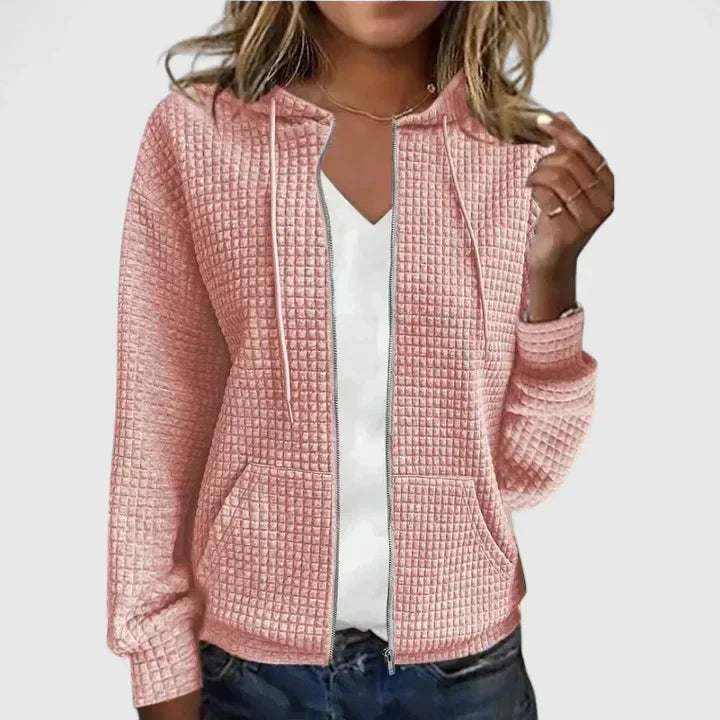 Anna | Chic Textured Zip-Up Cardigan