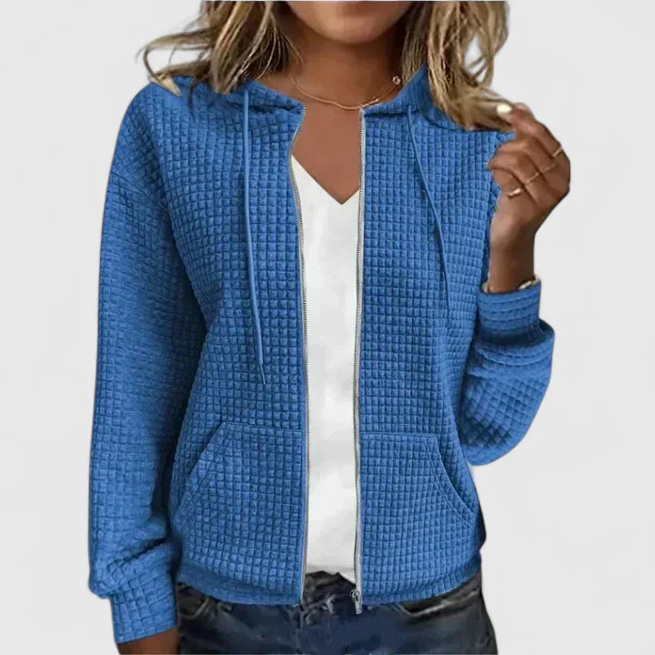 Anna | Chic Textured Zip-Up Cardigan