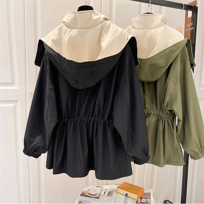 Mira | Oversized Drawstring Jacket with Double Collar