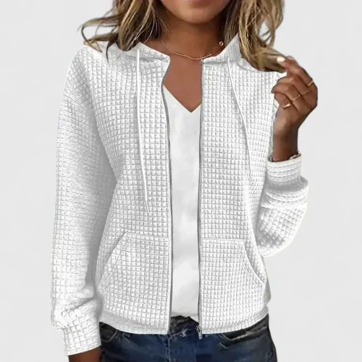 Anna | Chic Textured Zip-Up Cardigan