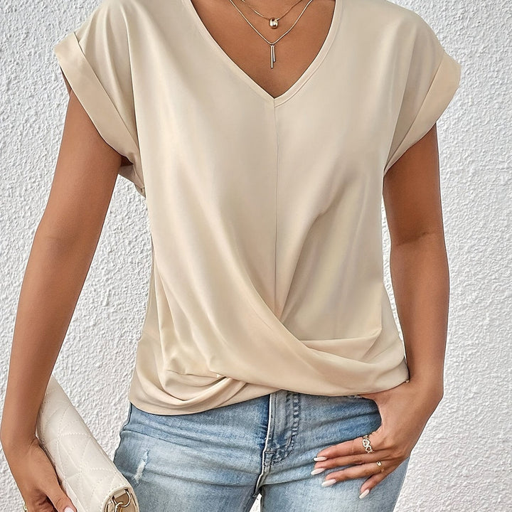 The Sophia Blouse — Flowing V-Neck in Lightweight fabric